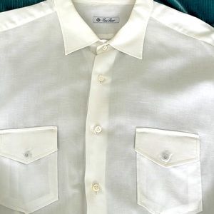 Loro Piana cotton and linen white men’s shirt